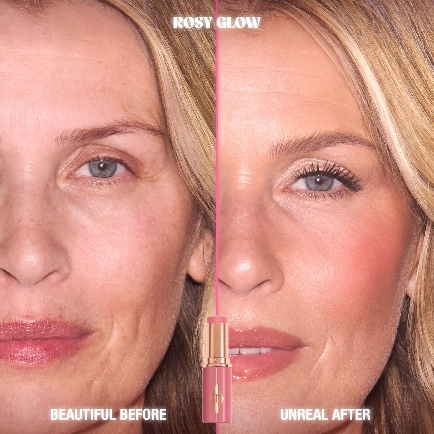 Mini Unreal Lip + Cheek Glow Blush Stick with Hyaluronic Acid
