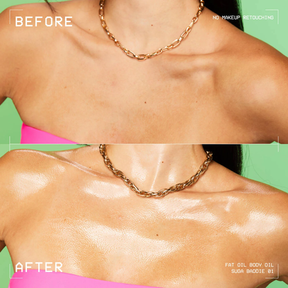 NYX-FAT OIL BODY OIL SUGA BADDIE Vanilla body oil with a clear, glossy finish