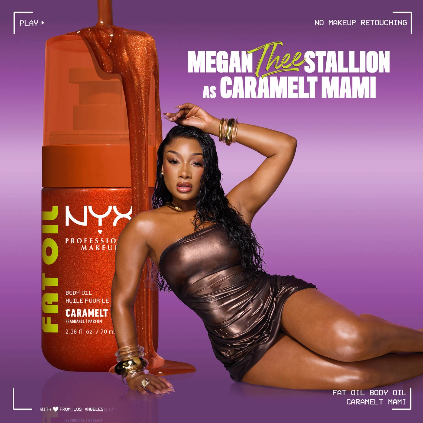 NYX-Fat Oil Body Oil Caramelt Mami Shimmer body oil with a bronzed, bougie finish