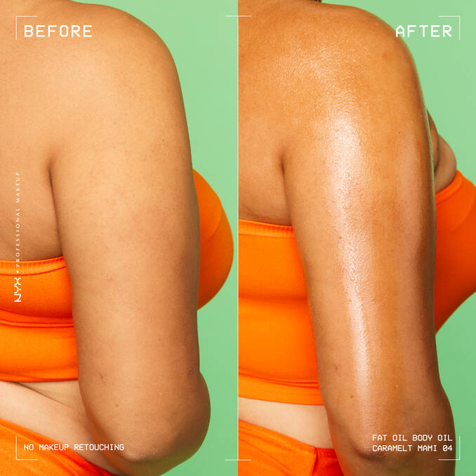 NYX-Fat Oil Body Oil Caramelt Mami Shimmer body oil with a bronzed, bougie finish