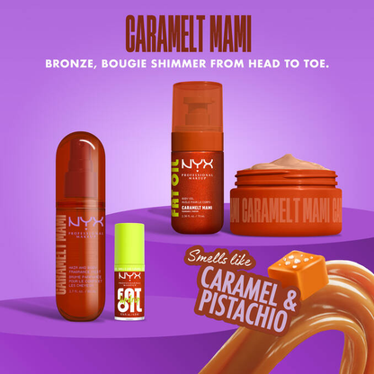 NYX-FAT OIL BODY BUTTER CARAMELT MAMI Golden shimmer, whipped caramel body butter