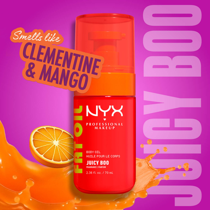 NYX-Fat Oil Body Oil Juicy Boo Clementine & Mango Scent Body Oil with a tinted brightening finish
