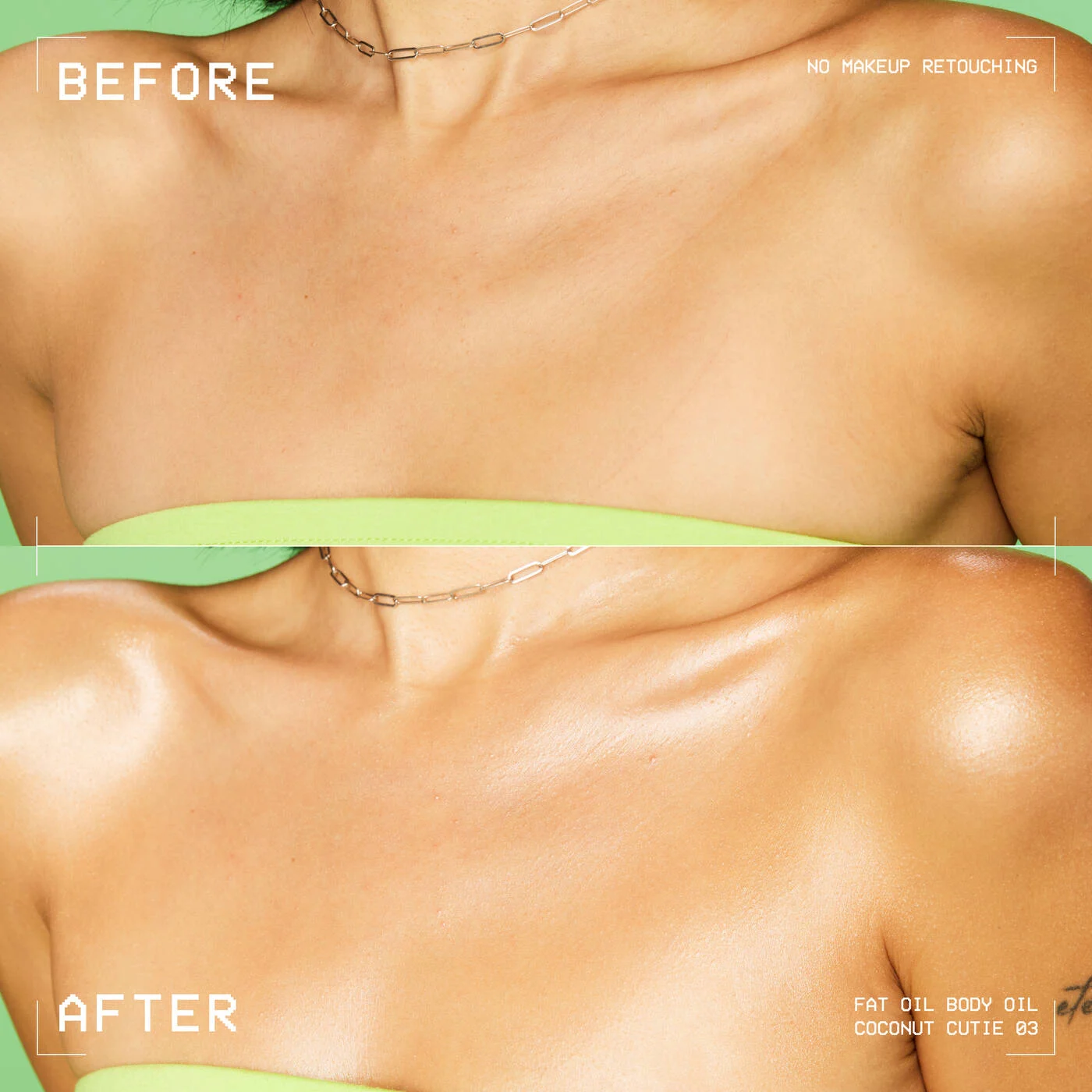 NYX-FAT OIL BODY OIL COCONUT CUTIE Coconut & Peach Scent Body Oil with a golden shimmer finish