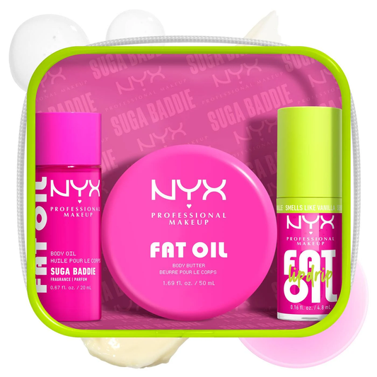 NYX-FAT OIL LIP & BODY KIT SUGA BADDIE 3-piece vanilla body care set for baddies on the go