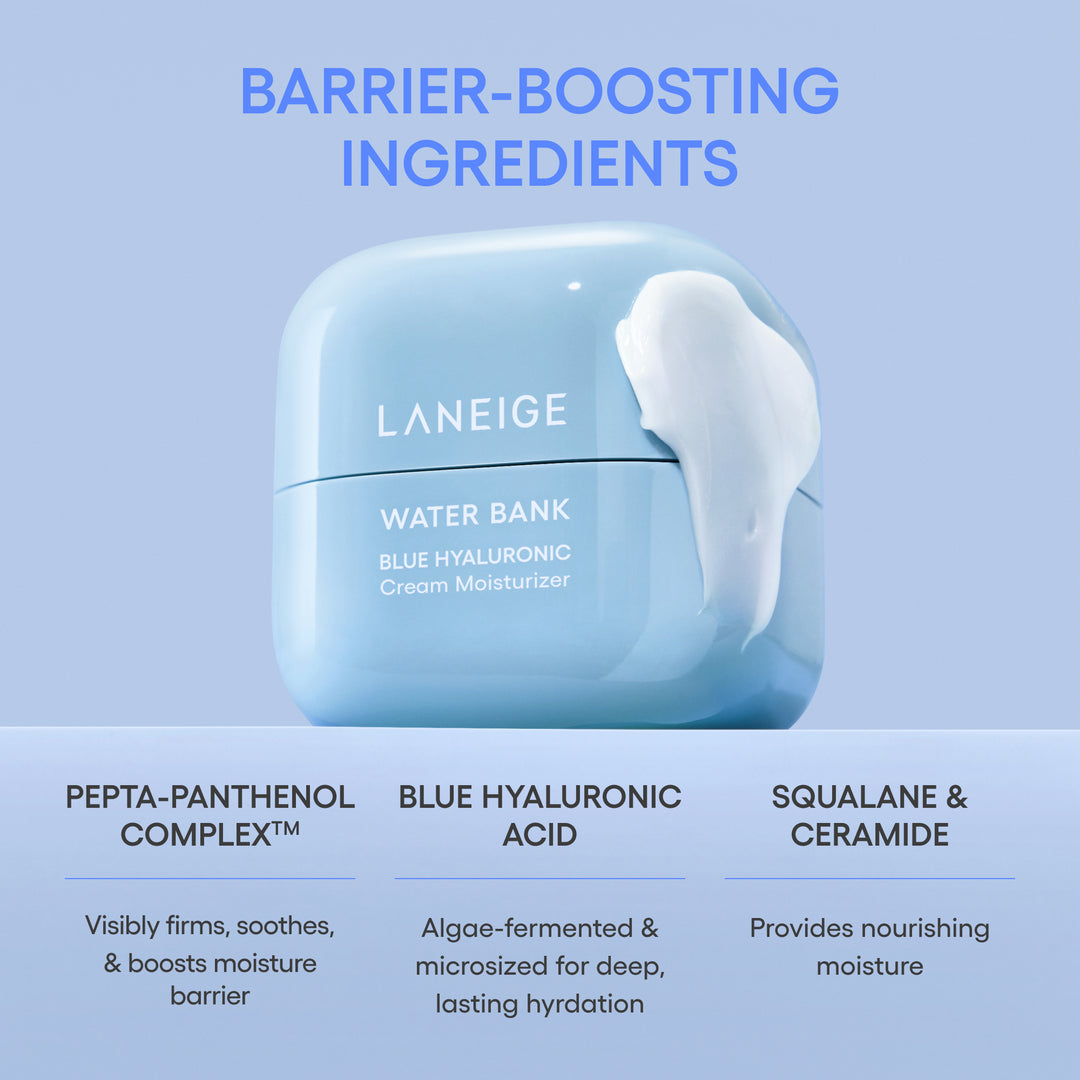 LANEIGE  Water Bank Blue Hyaluronic Cream Moisturizer for Moisture Barrier Repair
