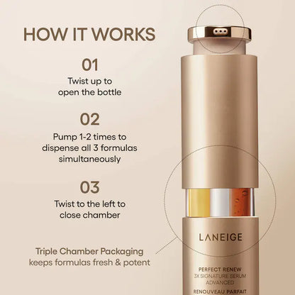 LANEIGE 
Perfect Renew 3x Signature Serum Advanced for Anti-Aging, Firming & Lifting