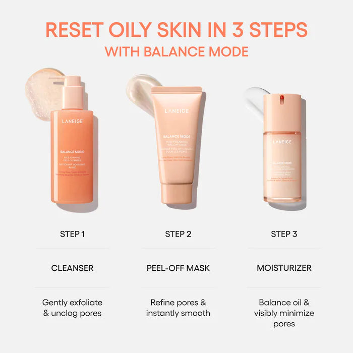 Reset to Balance Mode Kit - Routine Set for Oily Skin and Pore + Shine Control